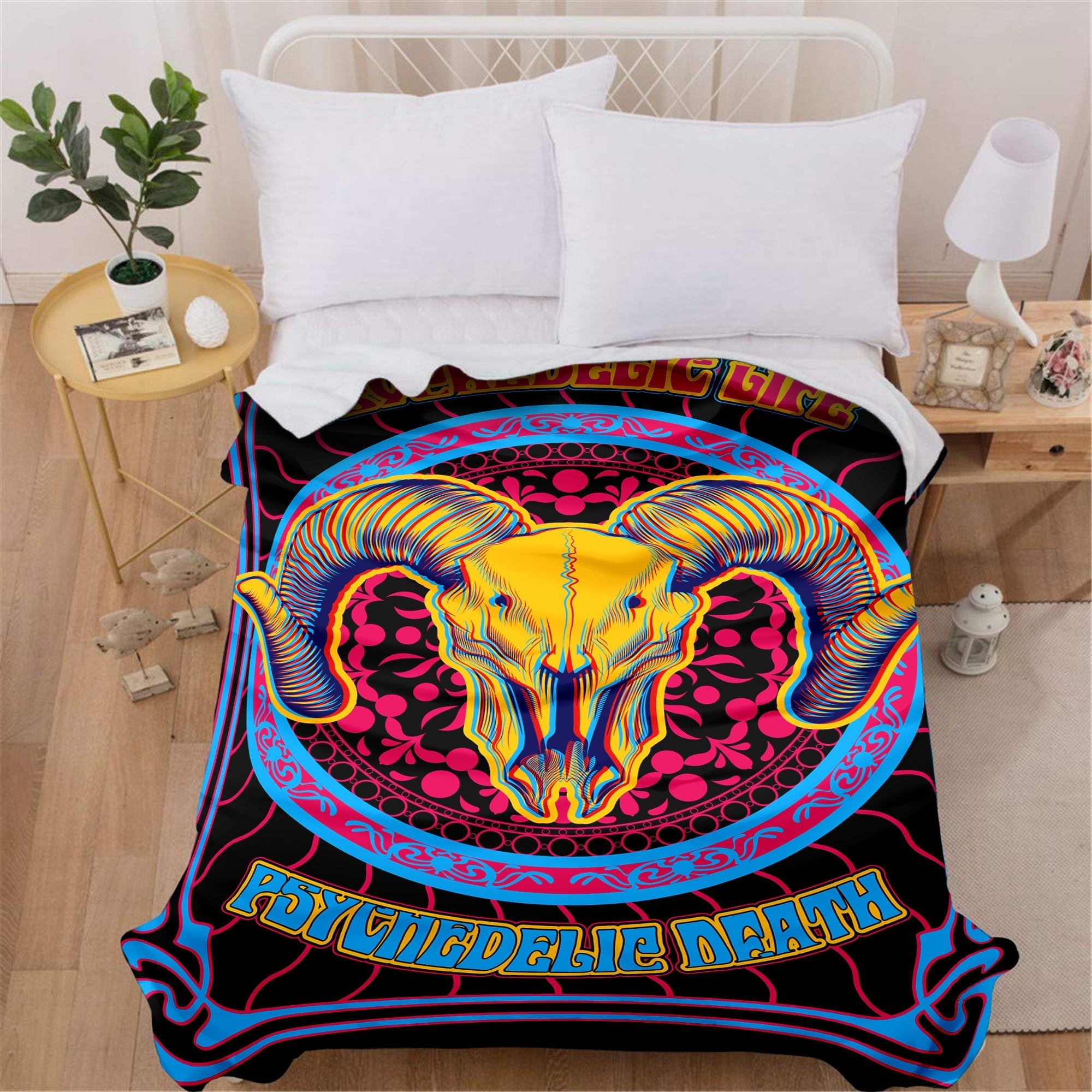 Trippy Ram Skull Blanket VIP