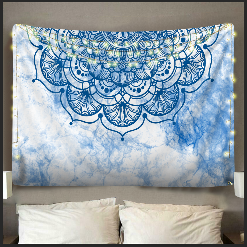 White Marble Mandala Tapestry VIP